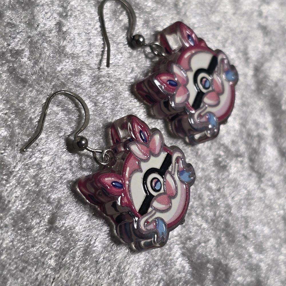 Handmade Poke Ball Dangle Earrings | Kawaii Animal Jewellery