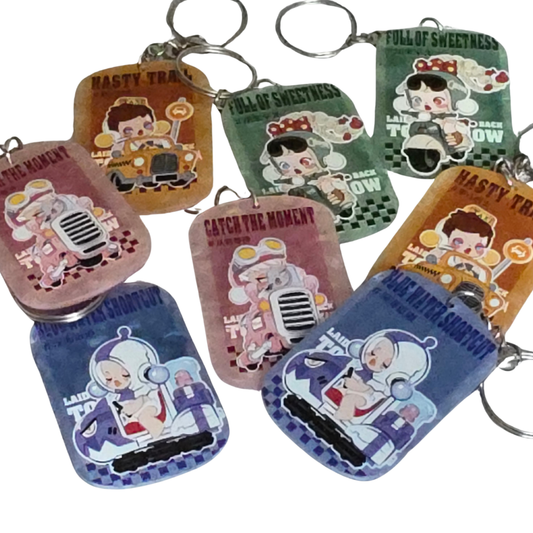 Skull Panda Keychain: Kawaii Anime Keyring, Bag Charm