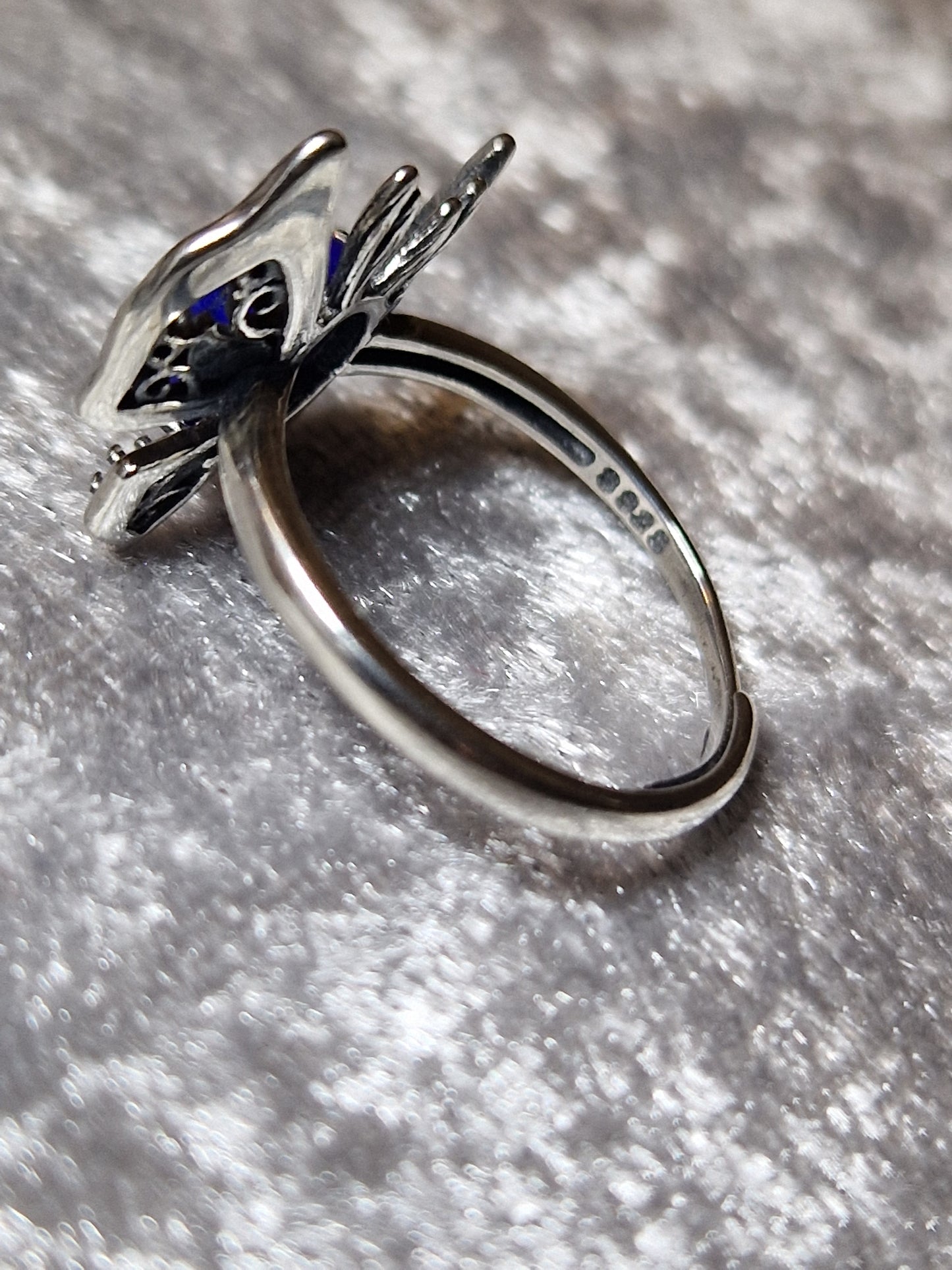 Gorgeous Lapis Lazuli Sterling Silver 925 Butterfly Ring - Free size, adjustable size - Natural stone