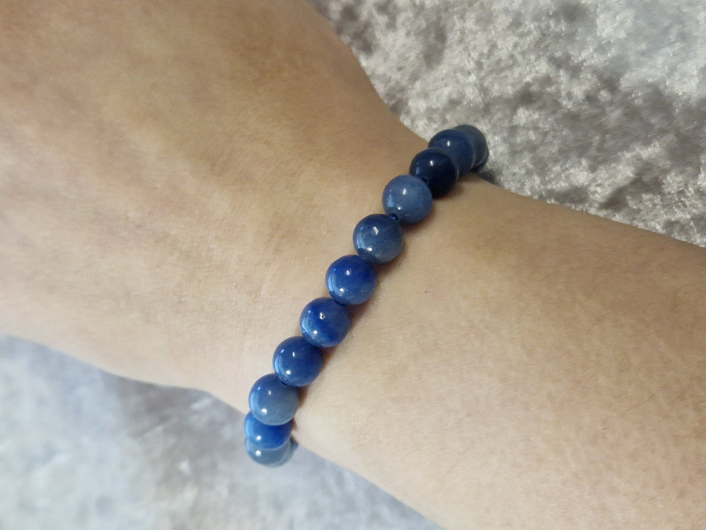 Natural Crystal Bead Bracelet - Blue Aventurine