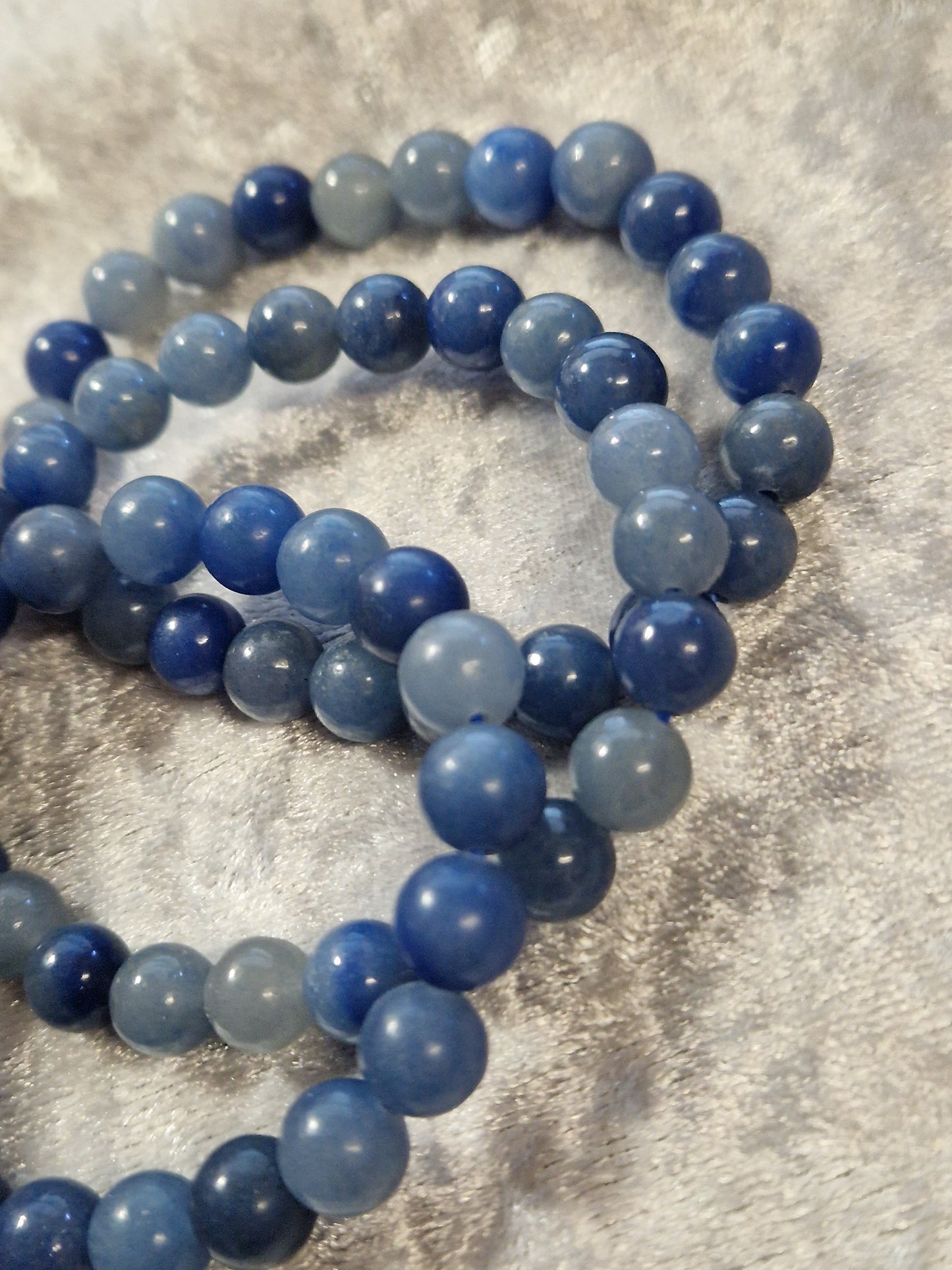 Natural Crystal Bead Bracelet - Blue Aventurine