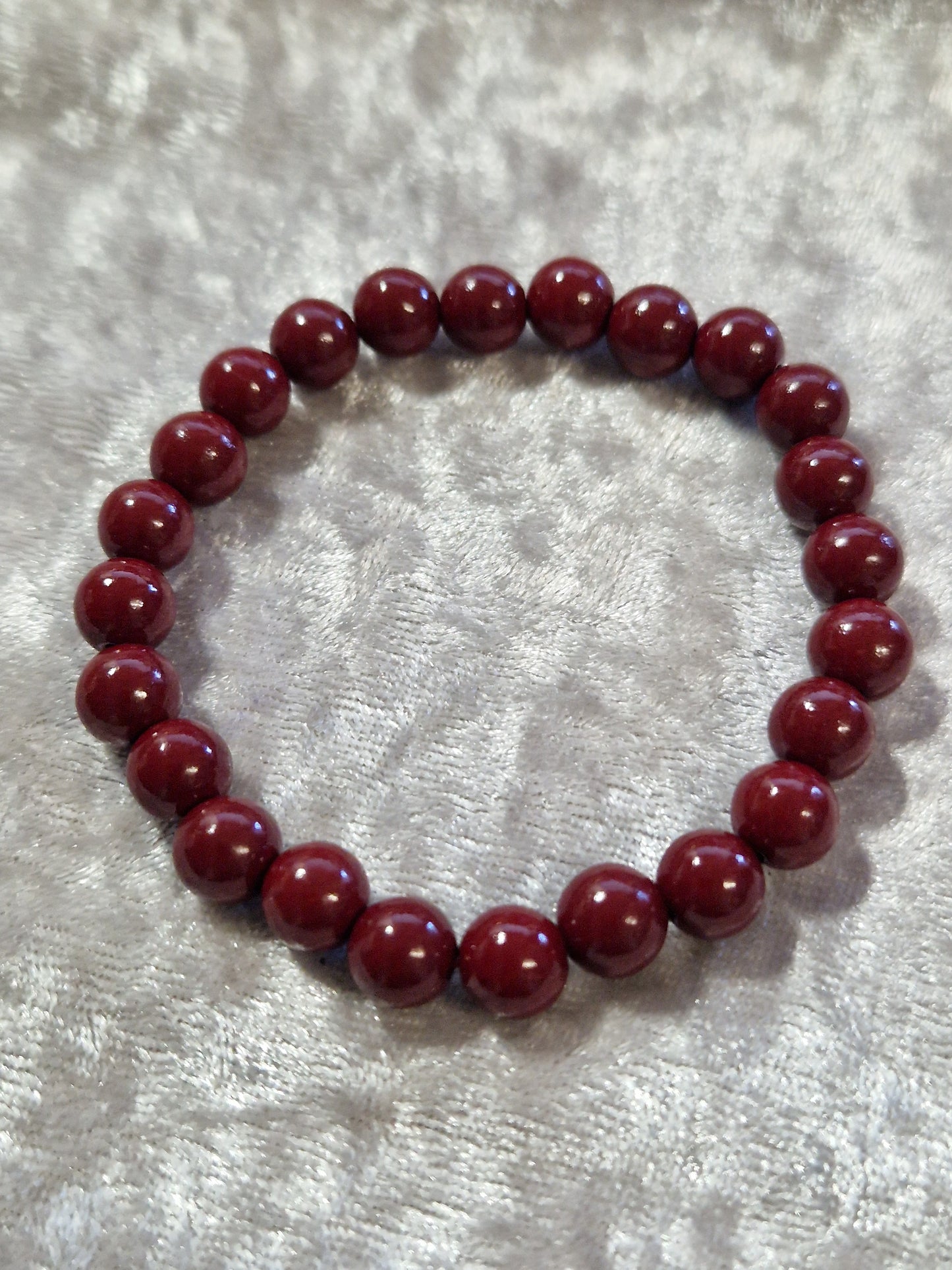 Natural Crystal Bead Bracelet - Cinnabar