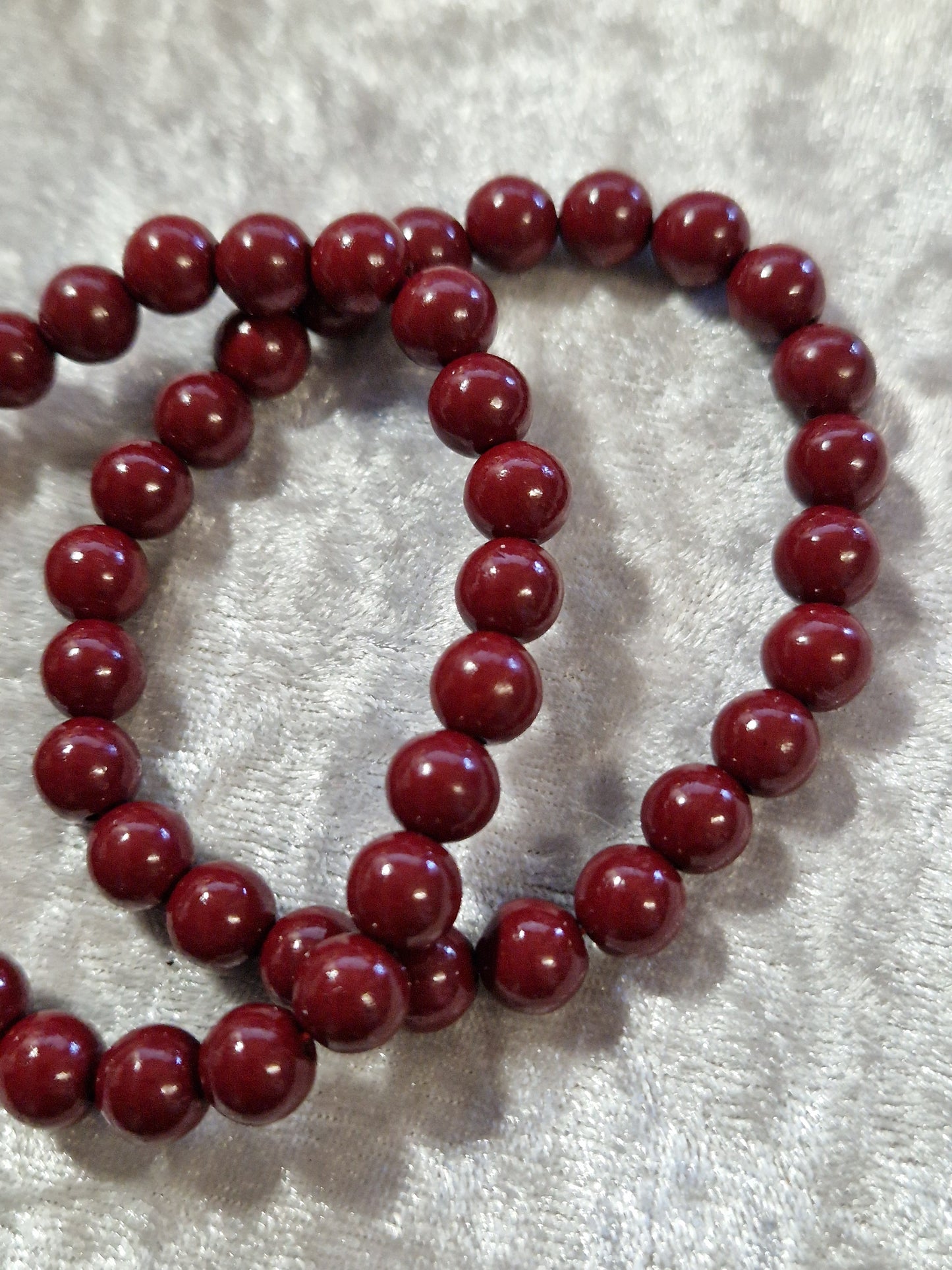 Natural Crystal Bead Bracelet - Cinnabar