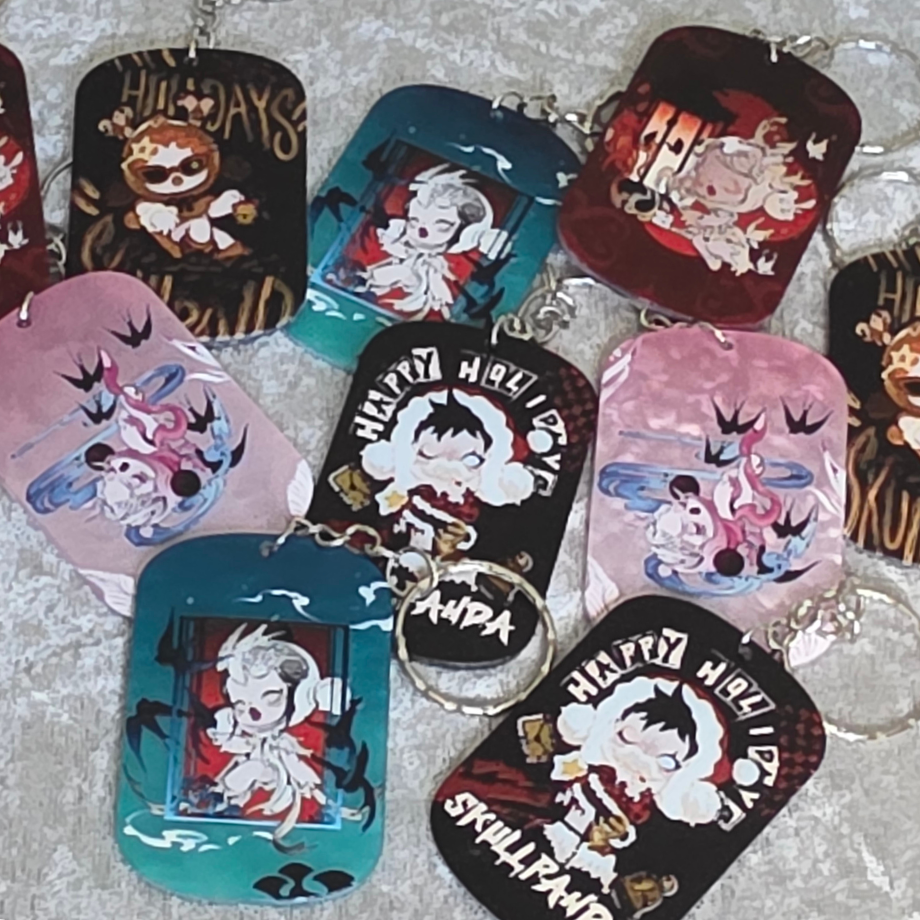 Skull Panda Keychain: Kawaii Anime Keyring, Bag Charm