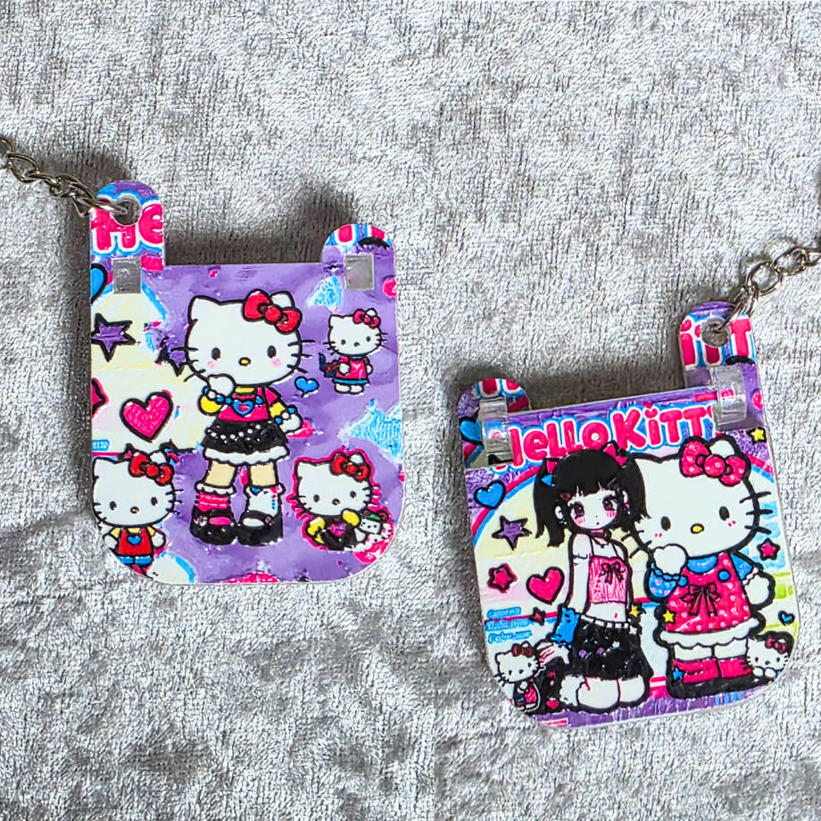 Keychain: Sanrio Inspired Flip Kawaii Anime Keyring, Bag Charm