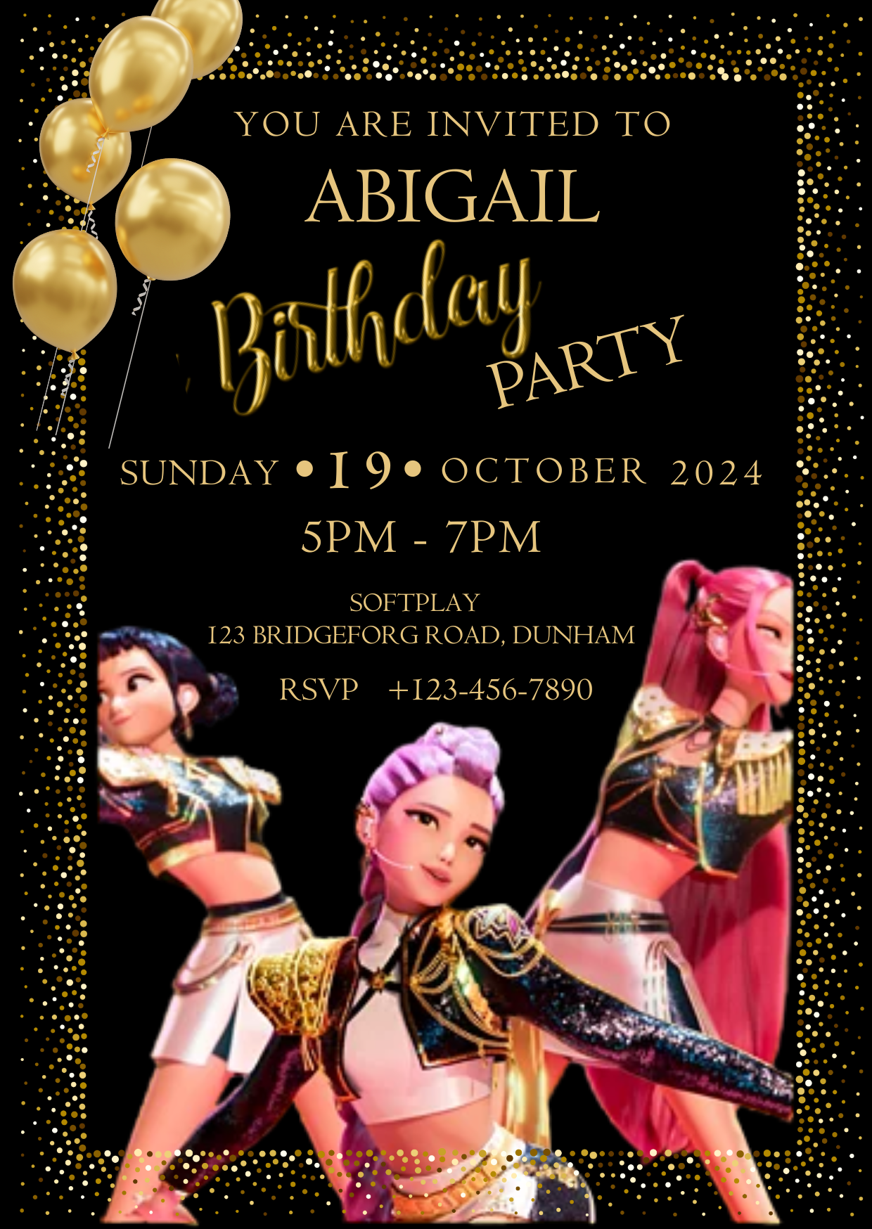 Kpop Hantrix Digital Invitation | Kawaii Party Event Invite | Instant Download