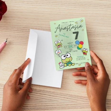 Keroppi Digital Invitation | Kawaii Sanrio Party Event Invite | Instant Download