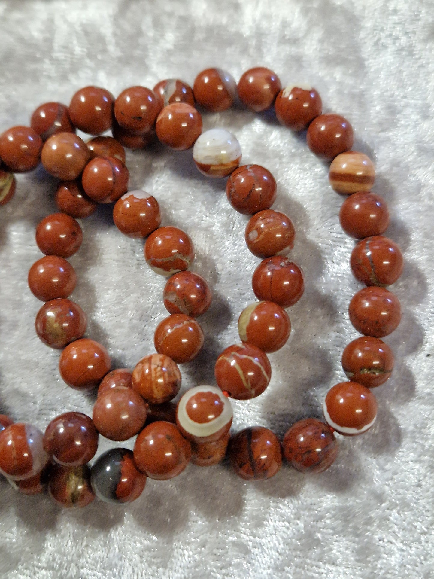 Natural Crystal Bead Bracelet - Red Jasper