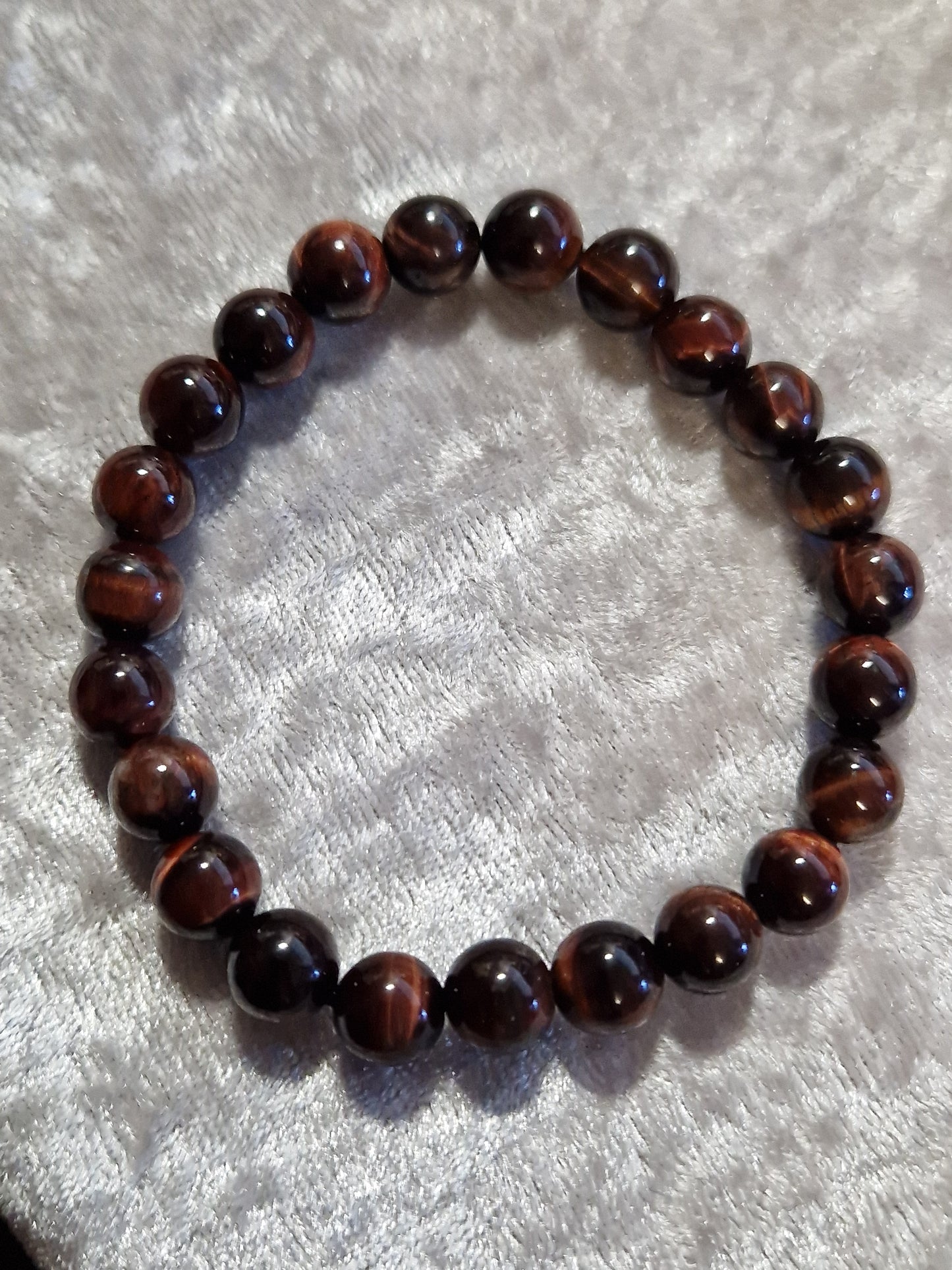 Crystal Bead Bracelet - Red Tiger Eye