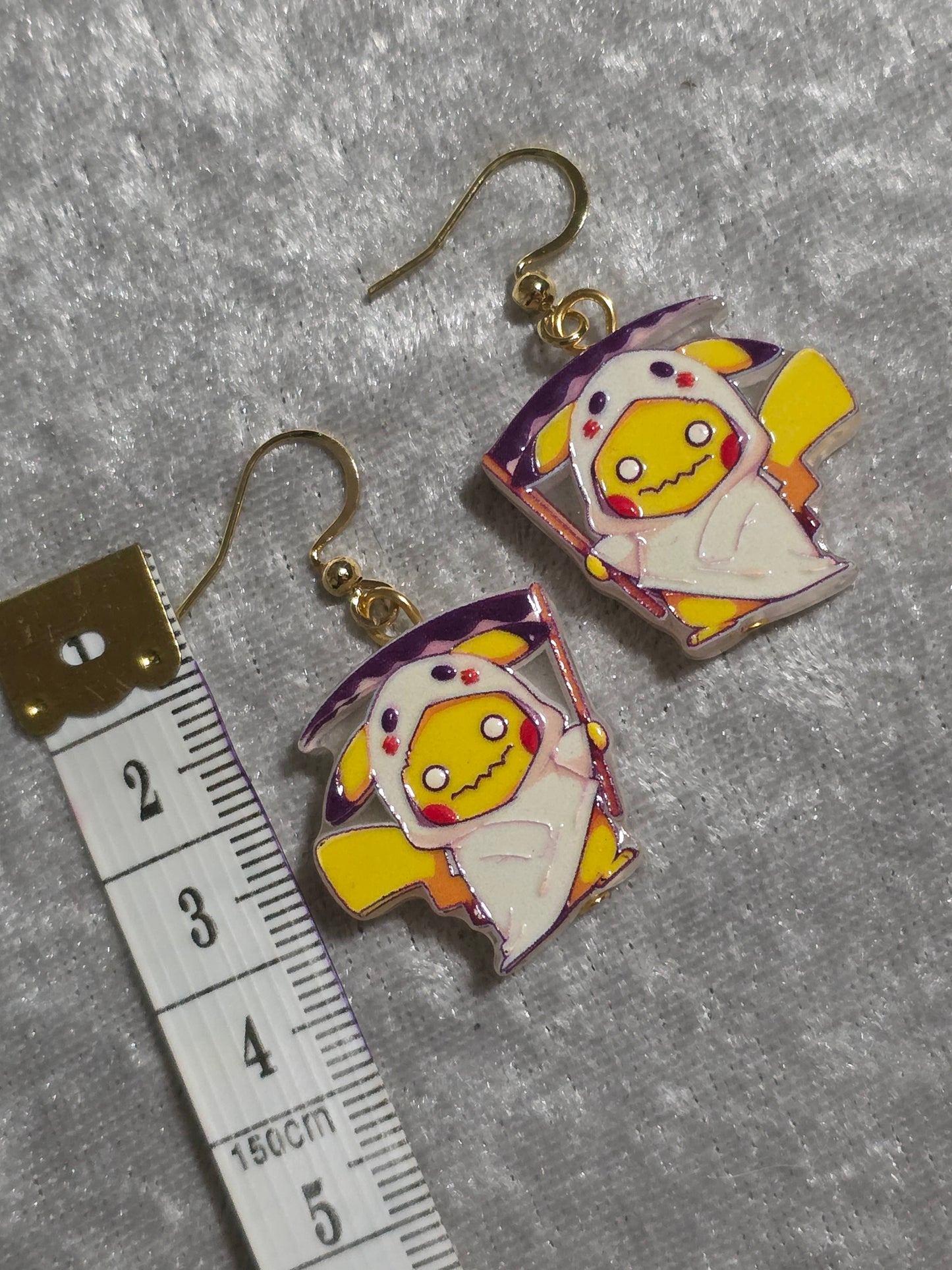 Handmade Cute Pika Ghost Dangle Earrings | Kawaii Jewellery