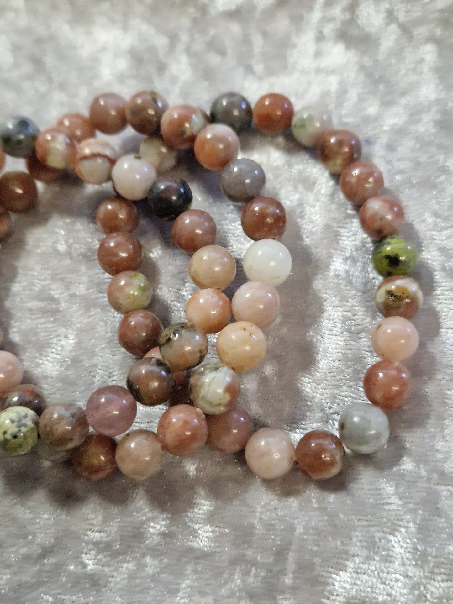 Natural Crystal Bead Bracelet - Plum Blossom Jasper