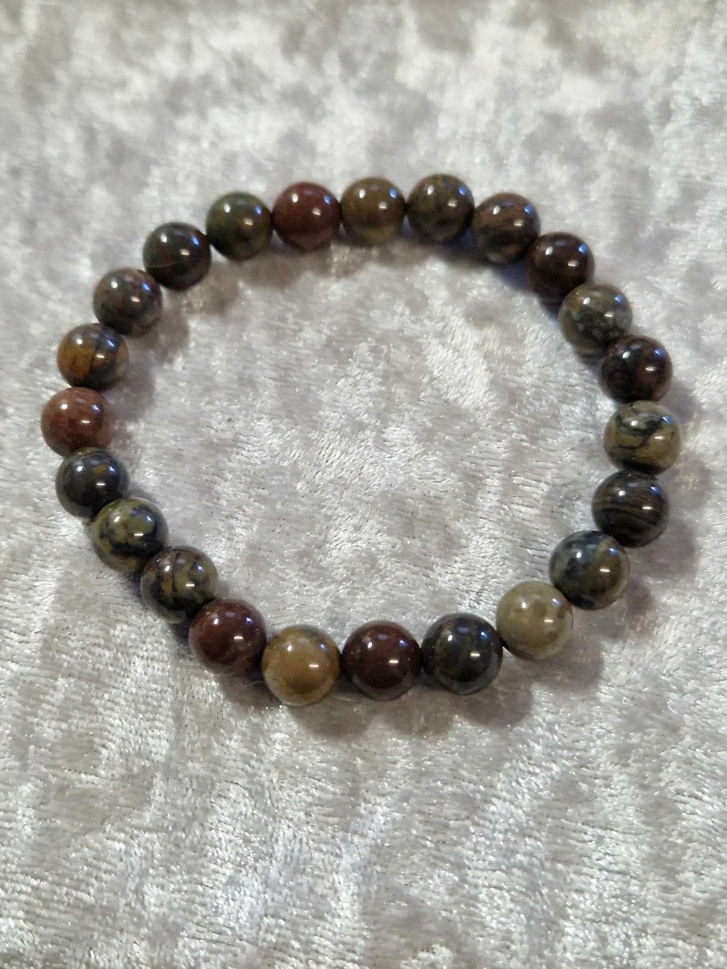 Natural Crystal Bead Bracelet - Wealth Jasper