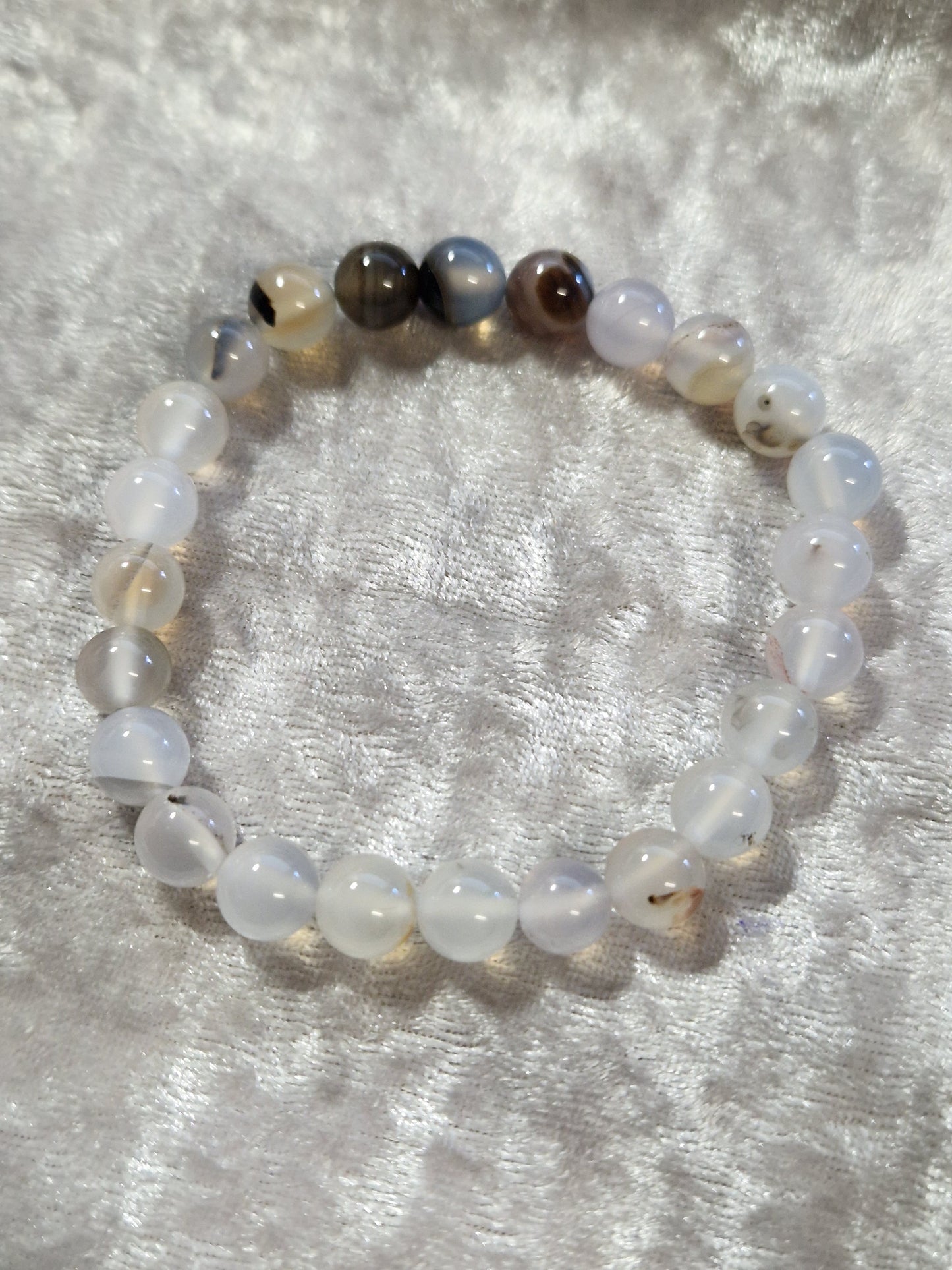Natural Crystal Bead Bracelet - The Black Agate