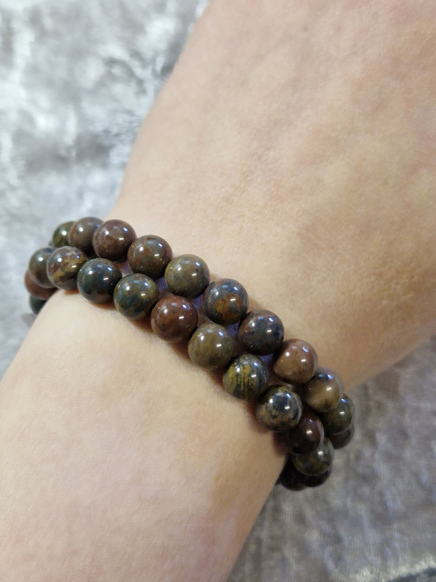 Natural Crystal Bead Bracelet - Wealth Jasper
