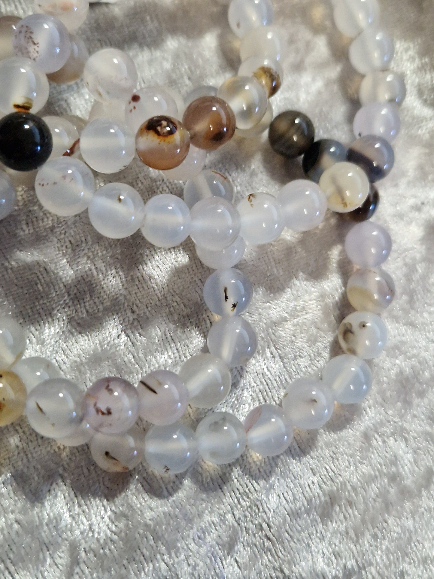 Natural Crystal Bead Bracelet - The Black Agate