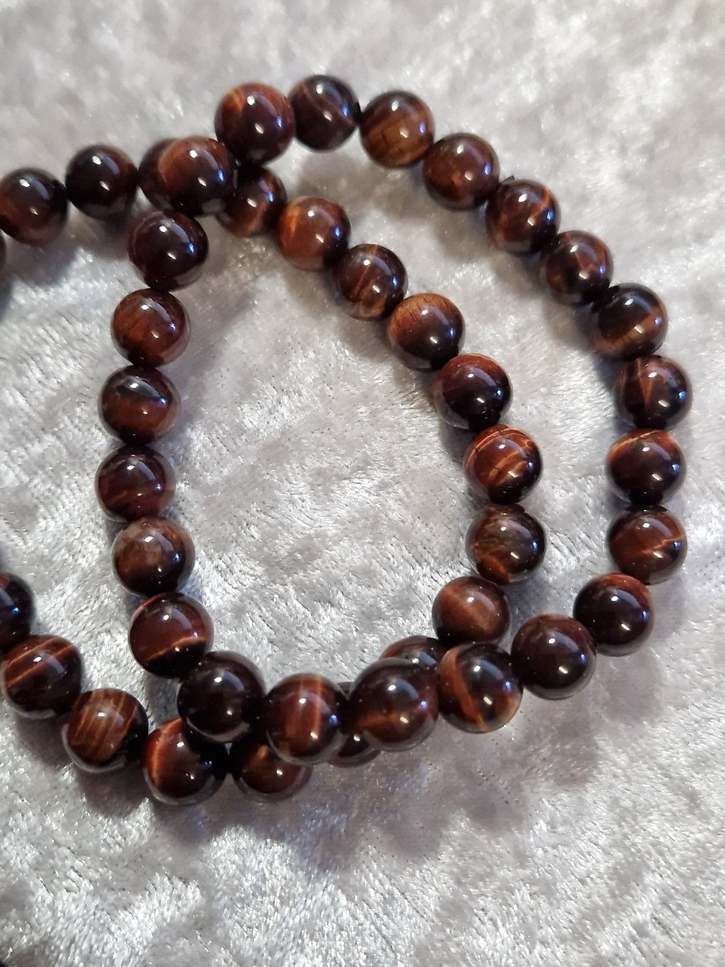 Crystal Bead Bracelet - Red Tiger Eye