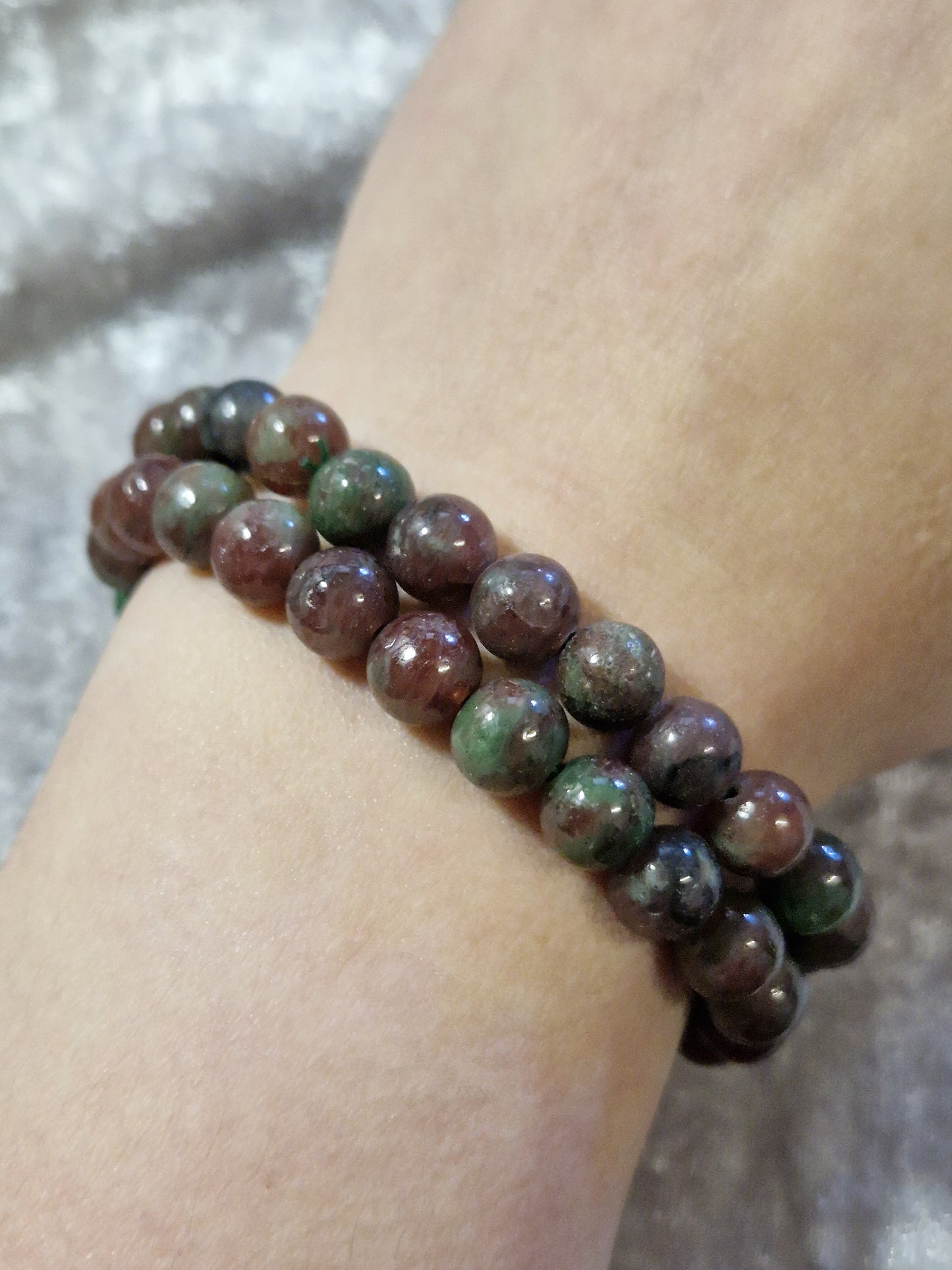 Natural Crystal Bead Bracelet - Kashgar Garnet
