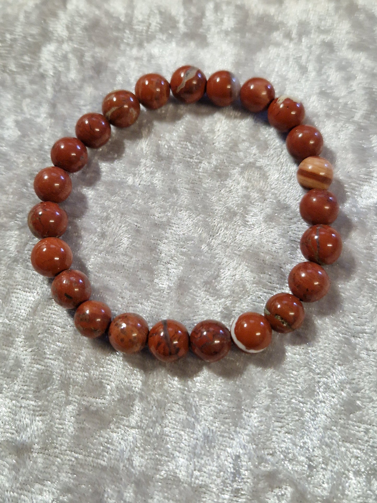 Natural Crystal Bead Bracelet - Red Jasper