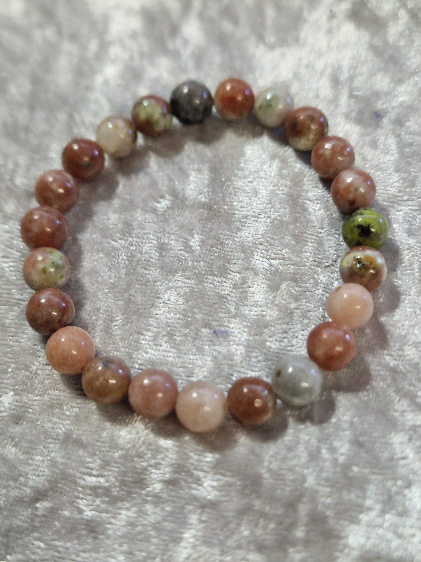 Natural Crystal Bead Bracelet - Plum Blossom Jasper