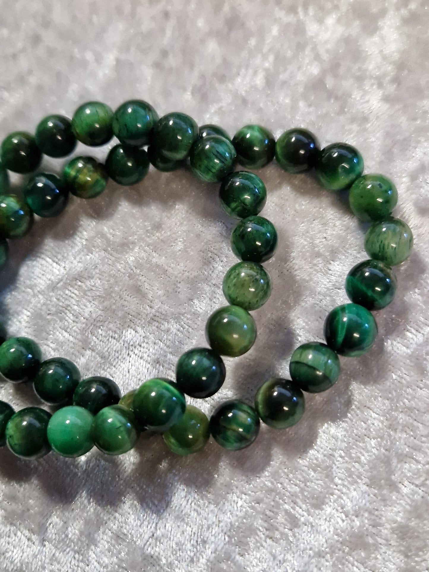 Crystal Bead Bracelet - Green Tiger Eye