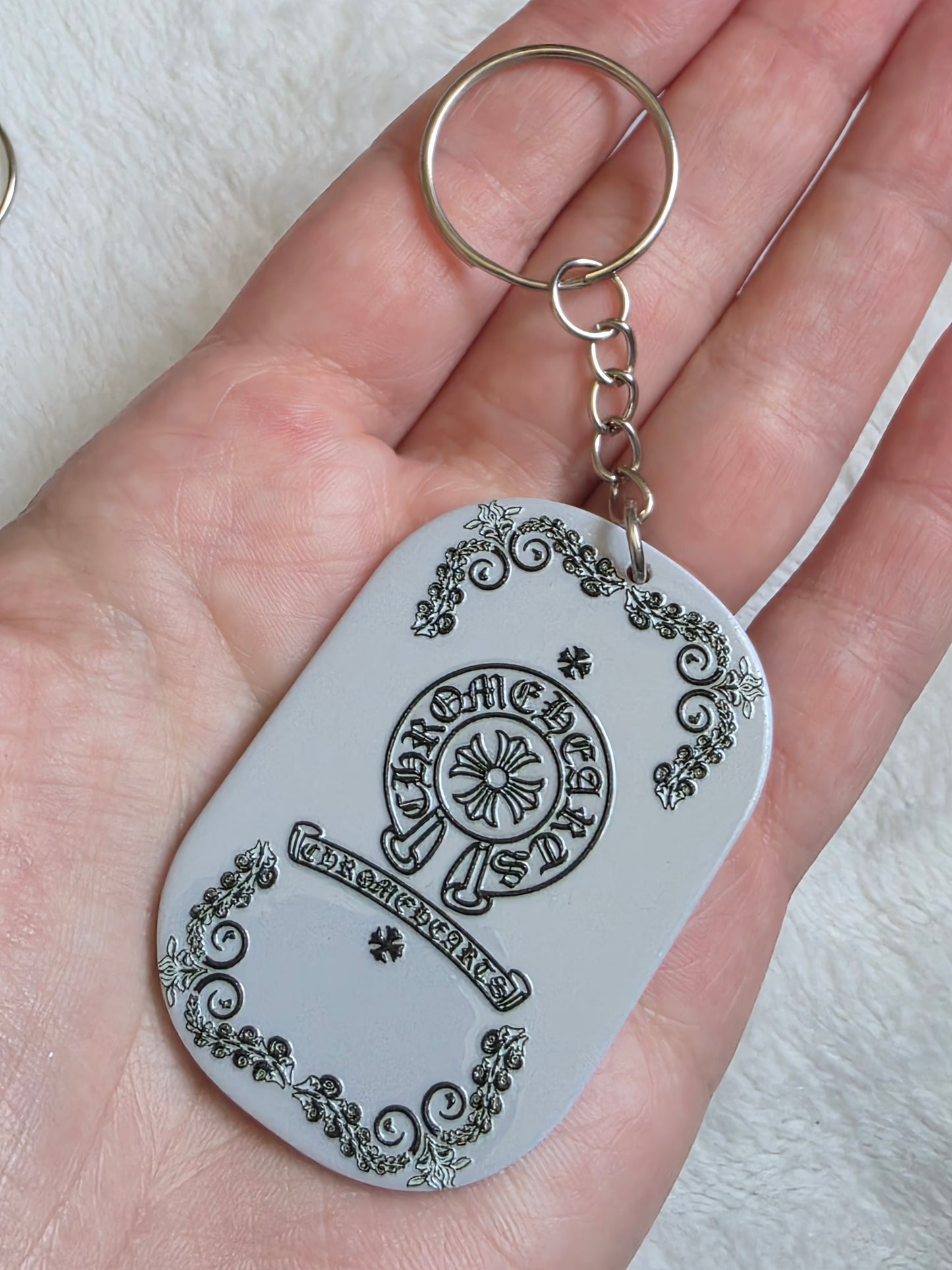 Keychain: Gothic Cross Keyring, Bag Charm, Tag