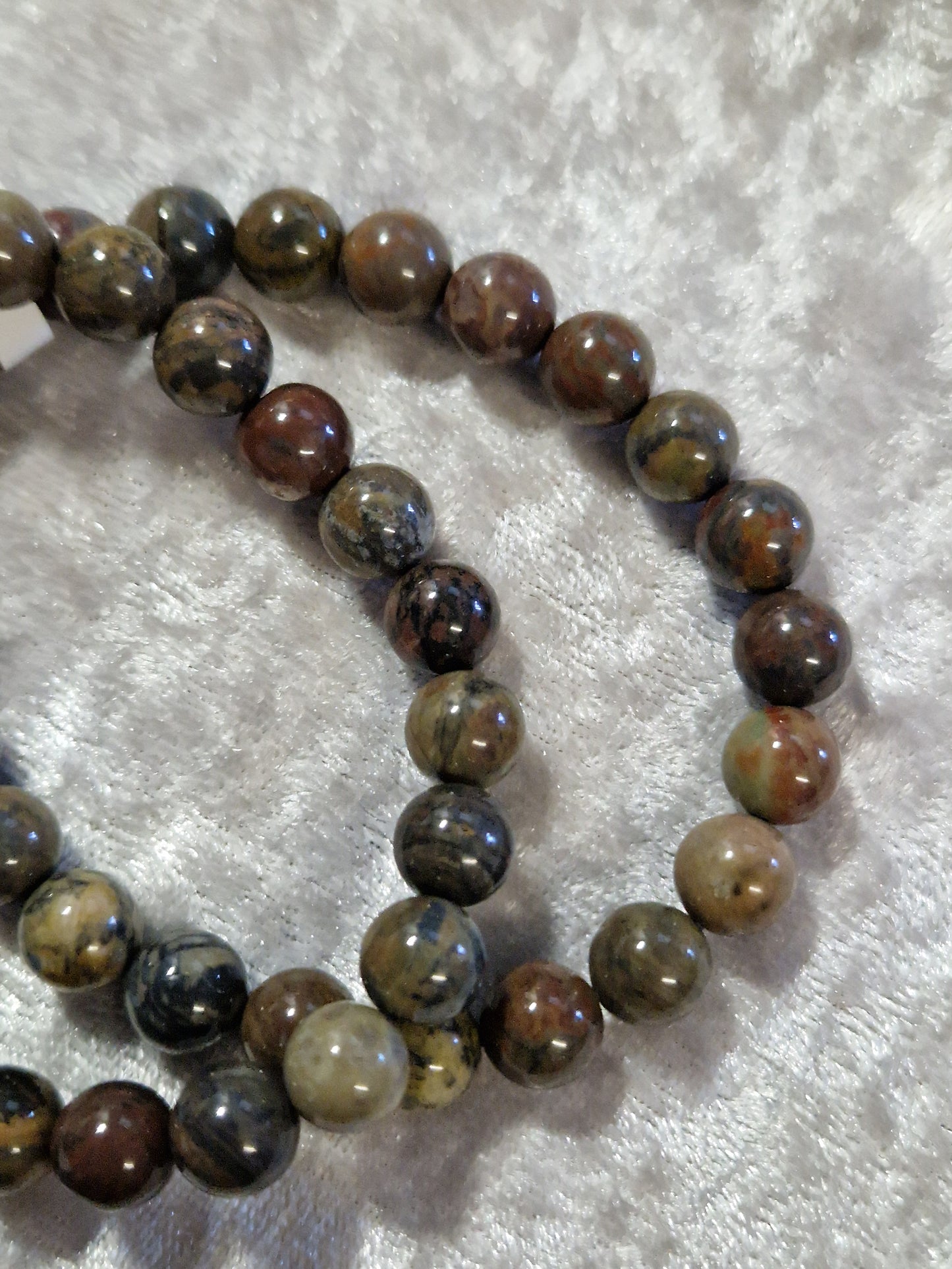 Natural Crystal Bead Bracelet - Wealth Jasper