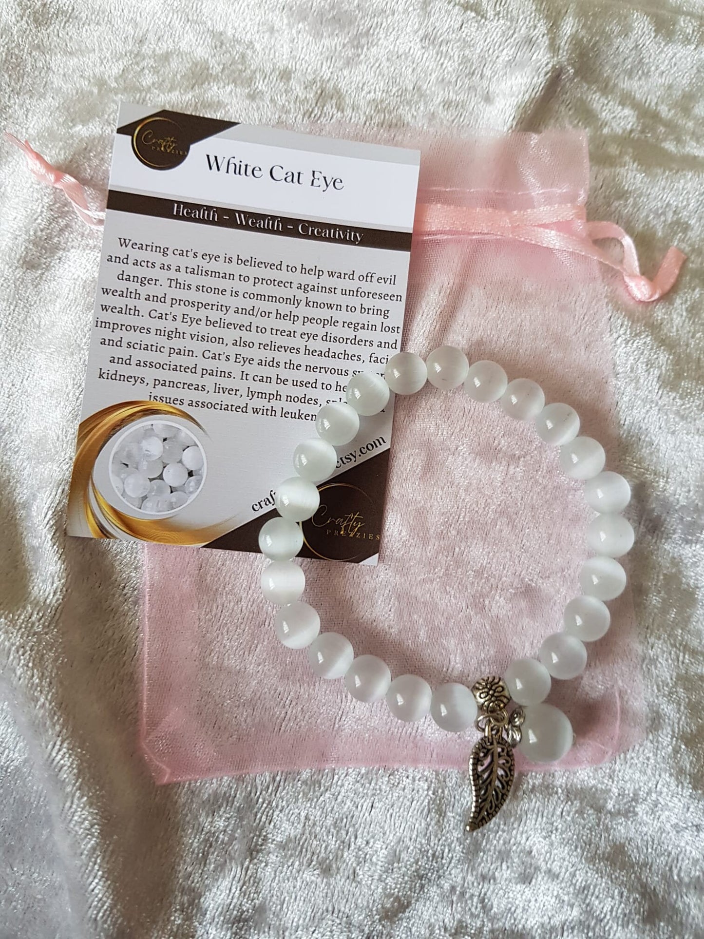 Cat Eye Healing Bracelet. Spiritual UK Handmade Chakra Bead Stretch Bracelet Jewelry. Pink, Blue, Green, Yellow and more. Free UK postage