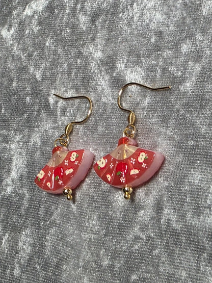Handmade Cute Fruit Fan Shape Dangle Earrings | Kawaii Animal Jewellery