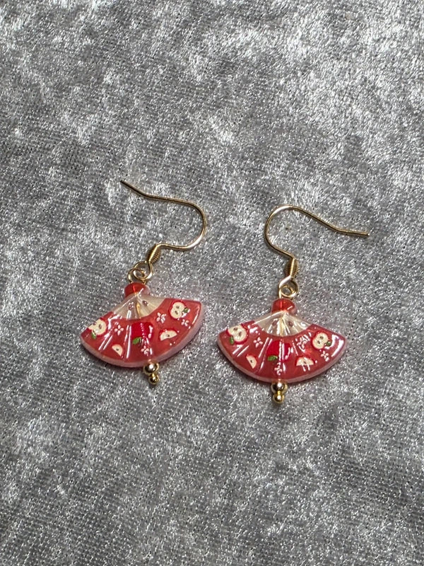 Handmade Cute Fruit Fan Shape Dangle Earrings | Kawaii Animal Jewellery