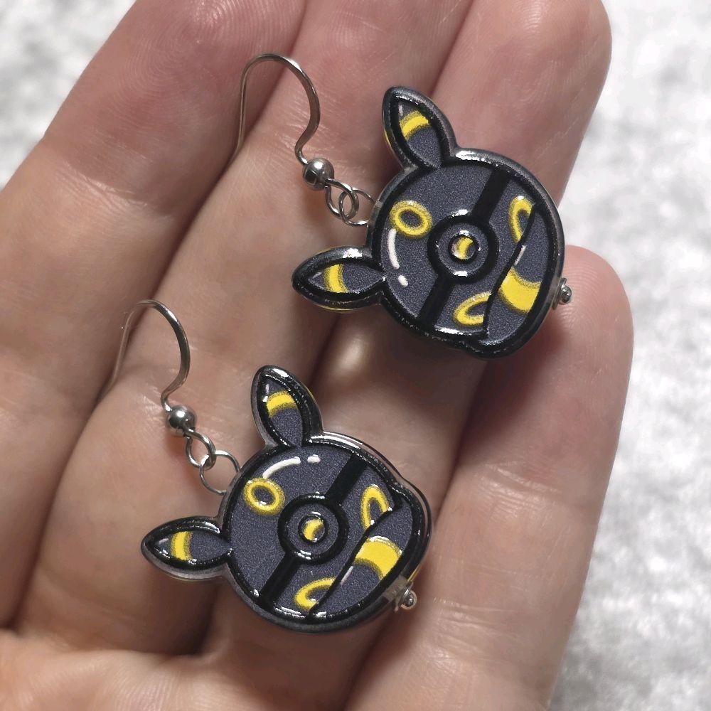 Handmade Poke Ball Dangle Earrings | Kawaii Animal Jewellery