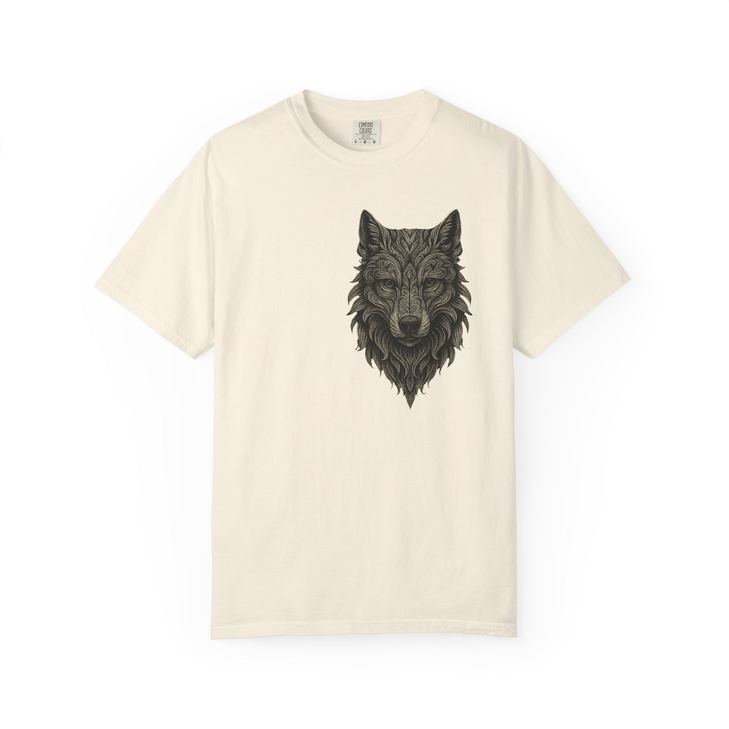 Wolf Graphic T-Shirt — Front Wolf Head Art & Back “RISE. ROAR. REPEAT.” Motivational Tee