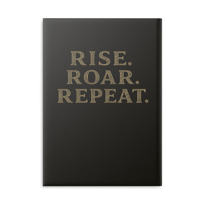Wolf Head Hardcover Notebook — 'Rise. Roar. Repeat.' Puffy-Cover Journal for Writers & Gift