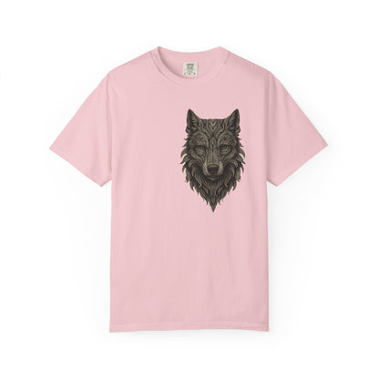 Wolf Graphic T-Shirt — Front Wolf Head Art & Back “RISE. ROAR. REPEAT.” Motivational Tee