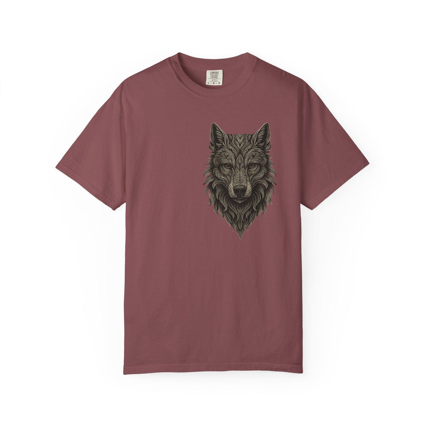 Wolf Graphic T-Shirt — Front Wolf Head Art & Back “RISE. ROAR. REPEAT.” Motivational Tee
