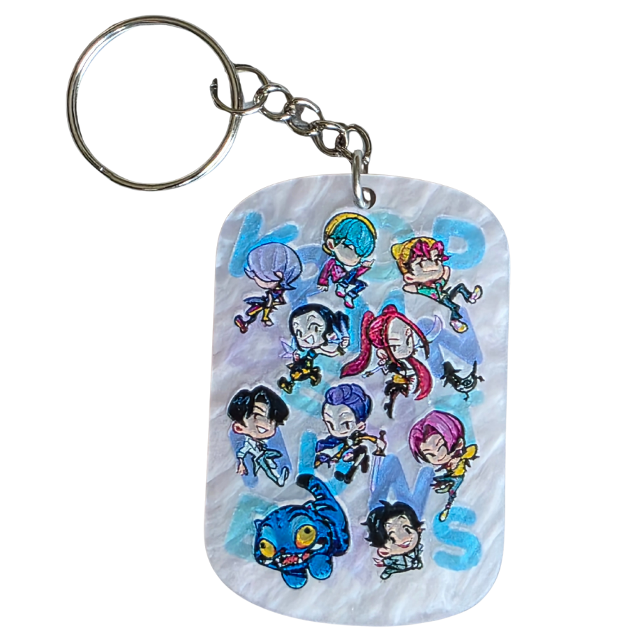 Keychain: K-POP Demon Hunters Kawaii Keyring, Saja Huntrix Theme