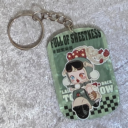 Skull Panda Keychain: Kawaii Anime Keyring, Bag Charm