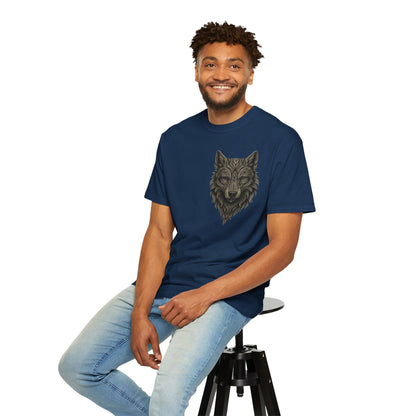 Wolf Graphic T-Shirt — Front Wolf Head Art & Back “RISE. ROAR. REPEAT.” Motivational Tee