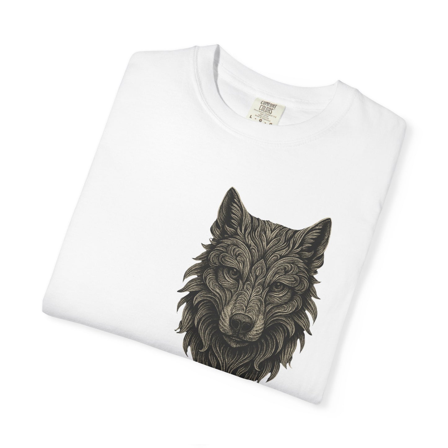 Wolf Graphic T-Shirt — Front Wolf Head Art & Back “RISE. ROAR. REPEAT.” Motivational Tee