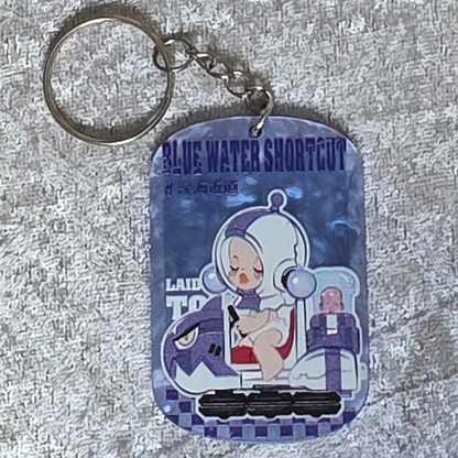 Skull Panda Keychain: Kawaii Anime Keyring, Bag Charm