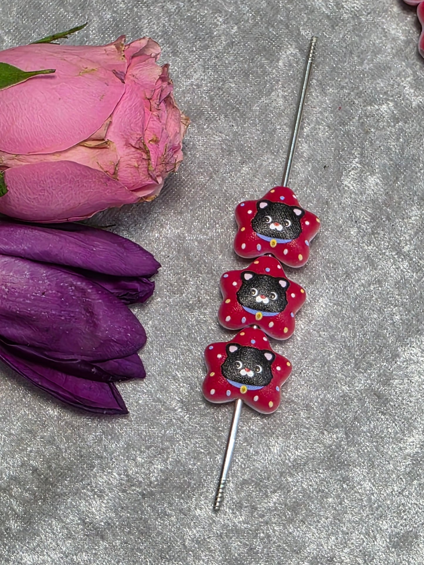 Artisan Cat Handmade Flower shape Beads for craft ideas