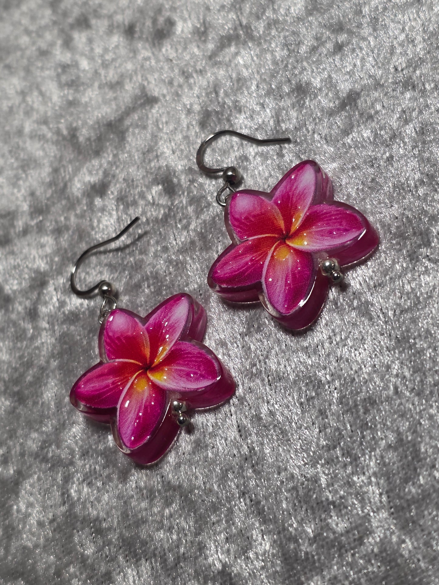 Handmade Cute Pink Flower Dangle Earrings | Kawaii Flower Jewellery