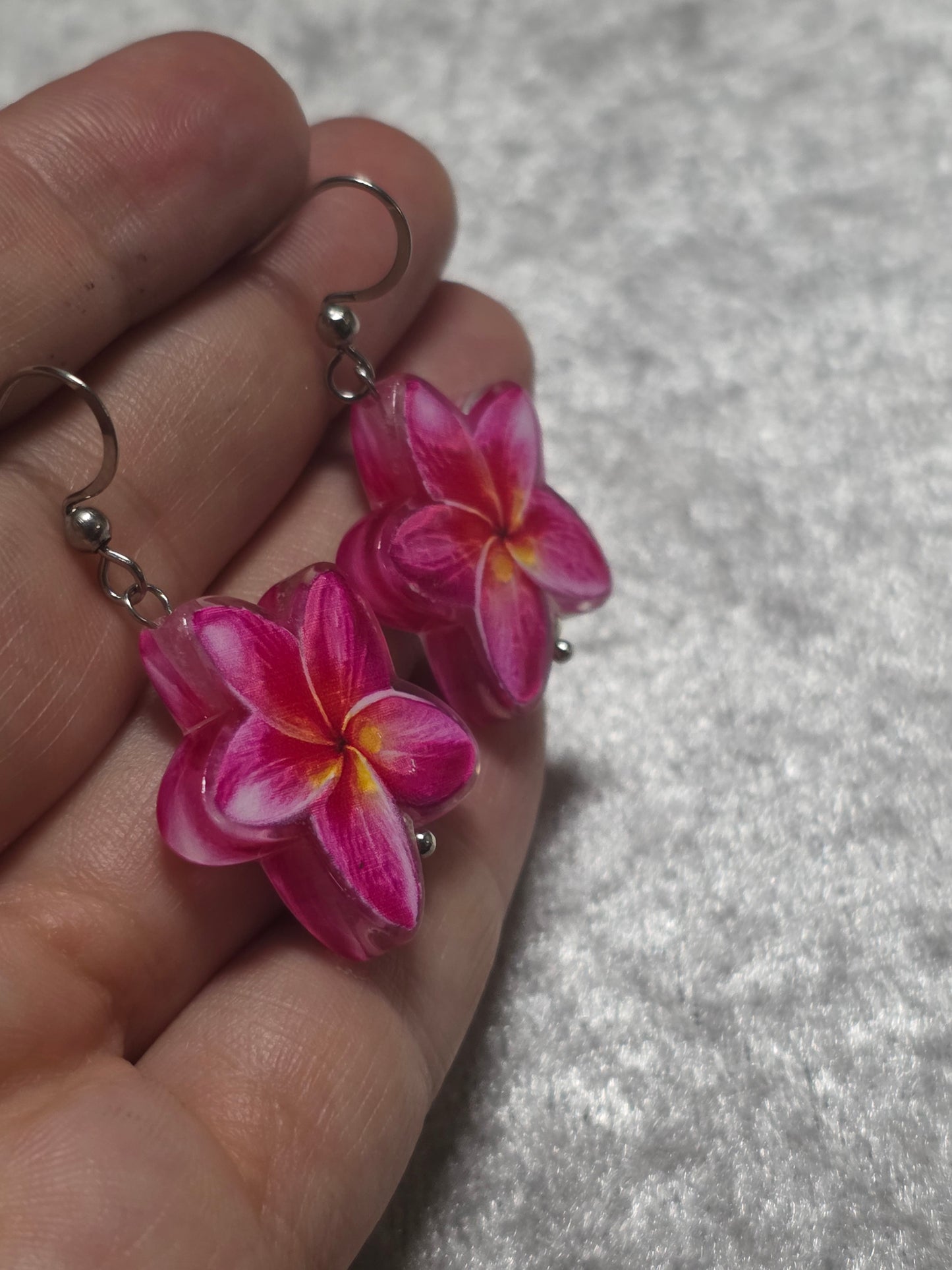 Handmade Cute Pink Flower Dangle Earrings | Kawaii Flower Jewellery