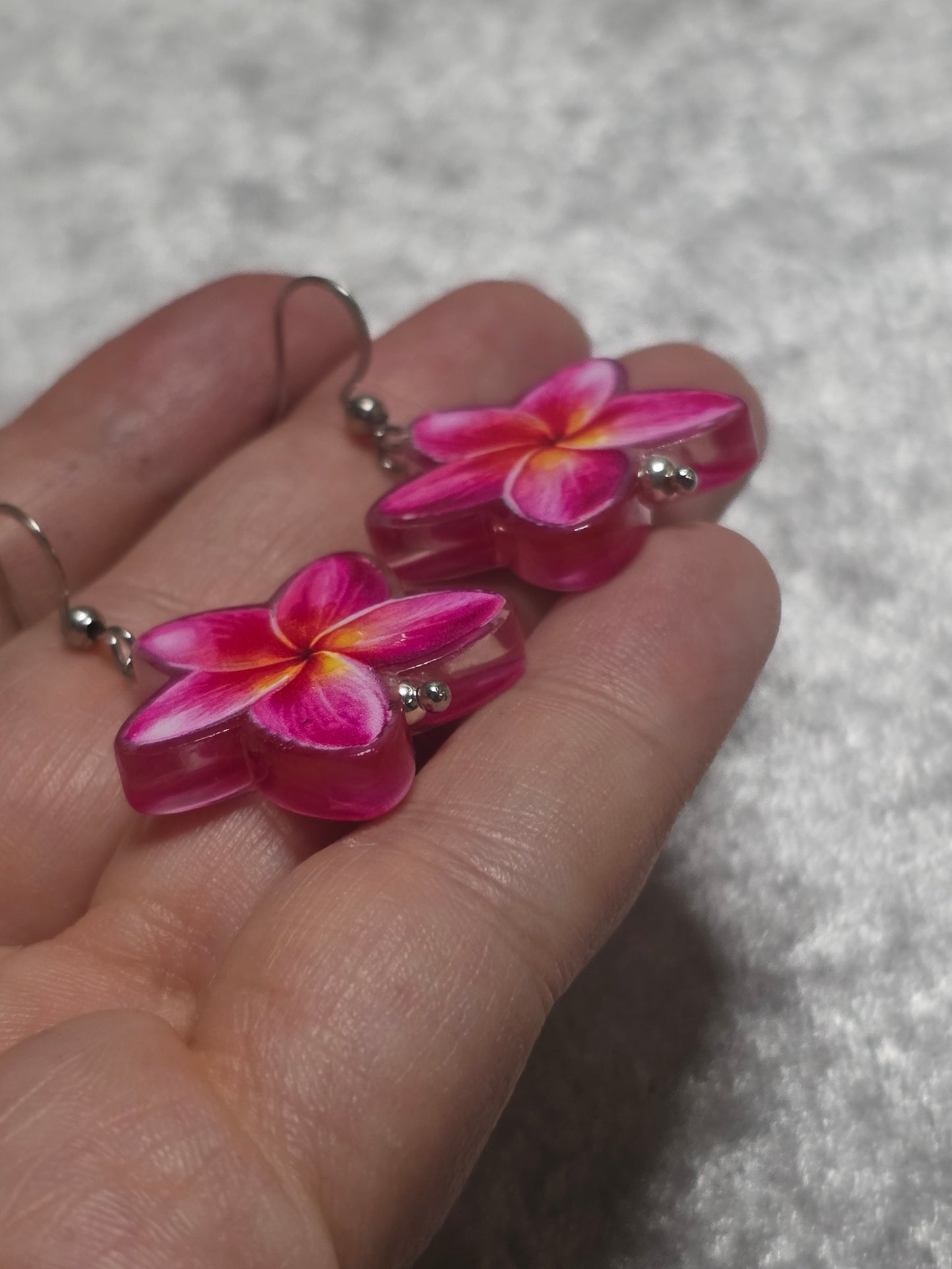 Handmade Cute Pink Flower Dangle Earrings | Kawaii Flower Jewellery
