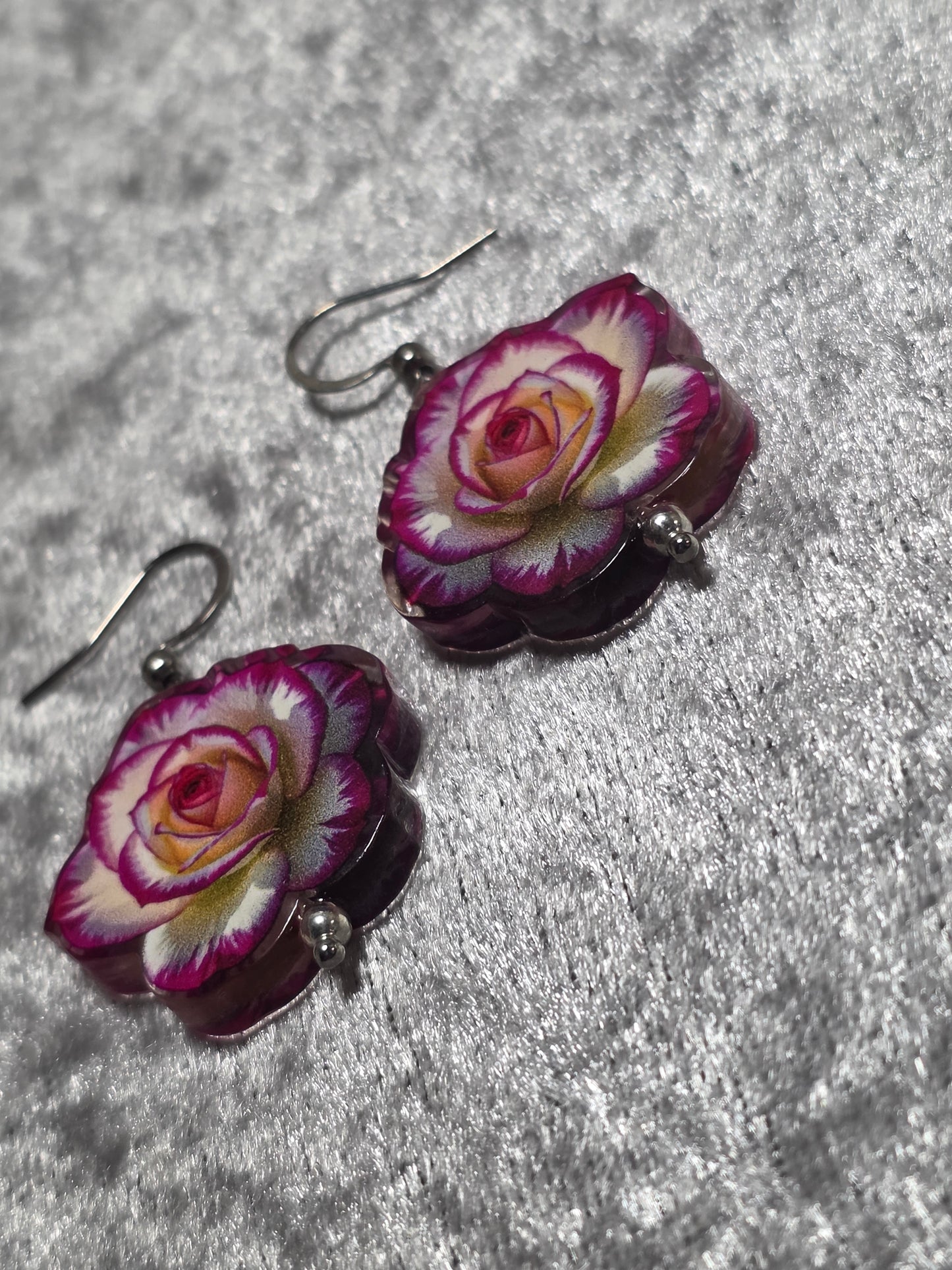 Handmade Sweet Rose Dangle Earrings | Kawaii Animal Jewellery