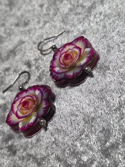 Handmade Sweet Rose Dangle Earrings | Kawaii Animal Jewellery