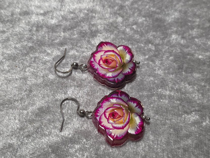 Handmade Sweet Rose Dangle Earrings | Kawaii Animal Jewellery