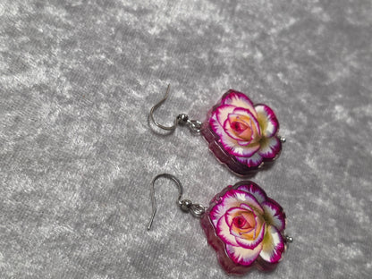 Handmade Sweet Rose Dangle Earrings | Kawaii Animal Jewellery