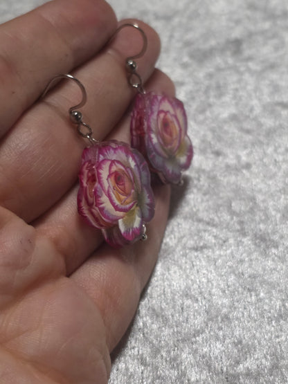 Handmade Sweet Rose Dangle Earrings | Kawaii Animal Jewellery