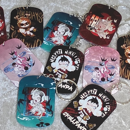 Skull Panda Keychain: Kawaii Anime Keyring, Bag Charm