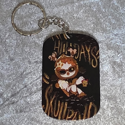 Skull Panda Keychain: Kawaii Anime Keyring, Bag Charm